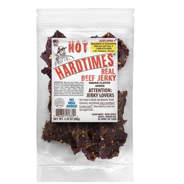 Hard Times Hot Beef Jerky 2.25 OZ for wholesale by Cow Crack Wholesale
