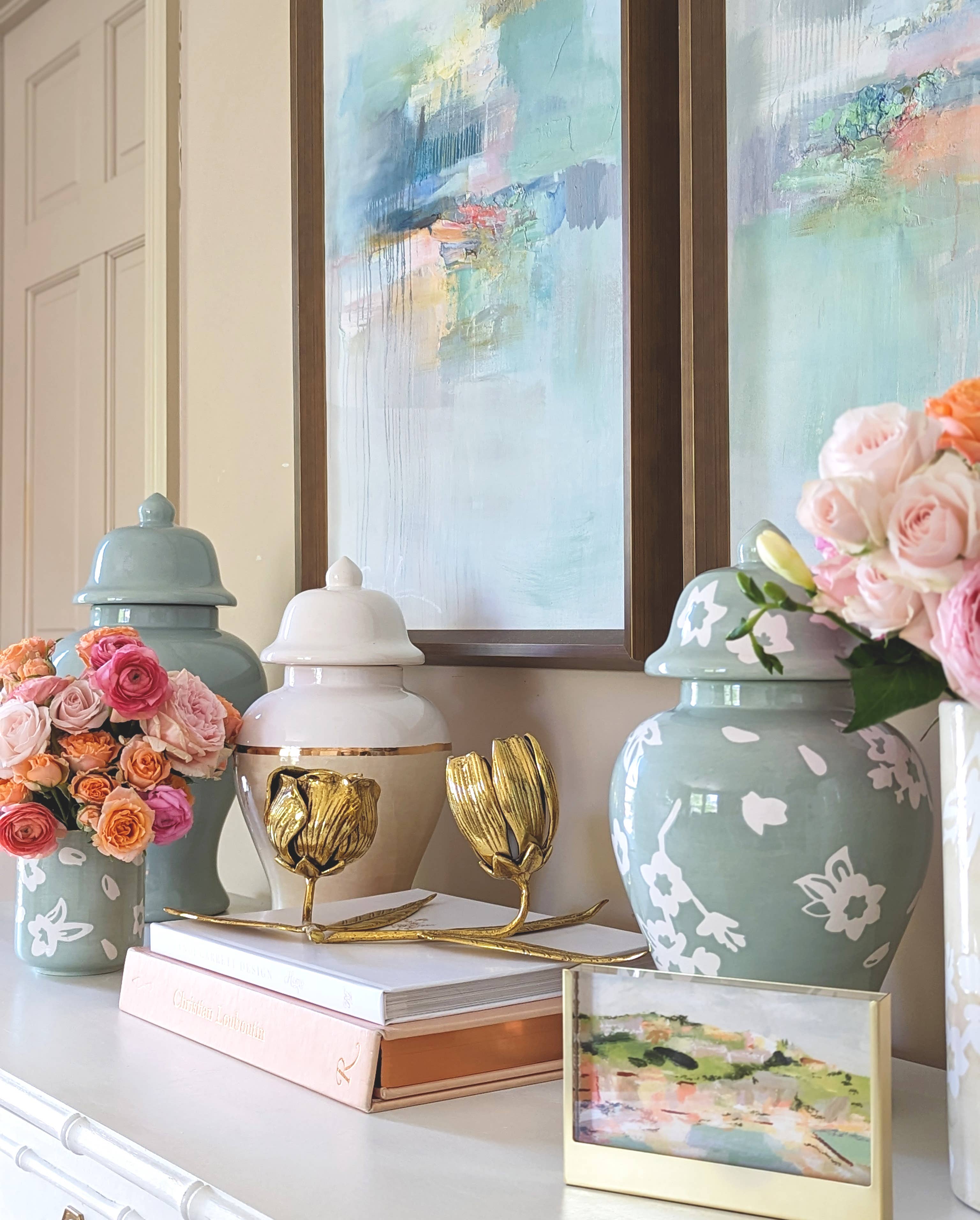 Lo Home | Ruby Clay - Wholesale Vaas - Sakura gemberpotten in mosgroen6