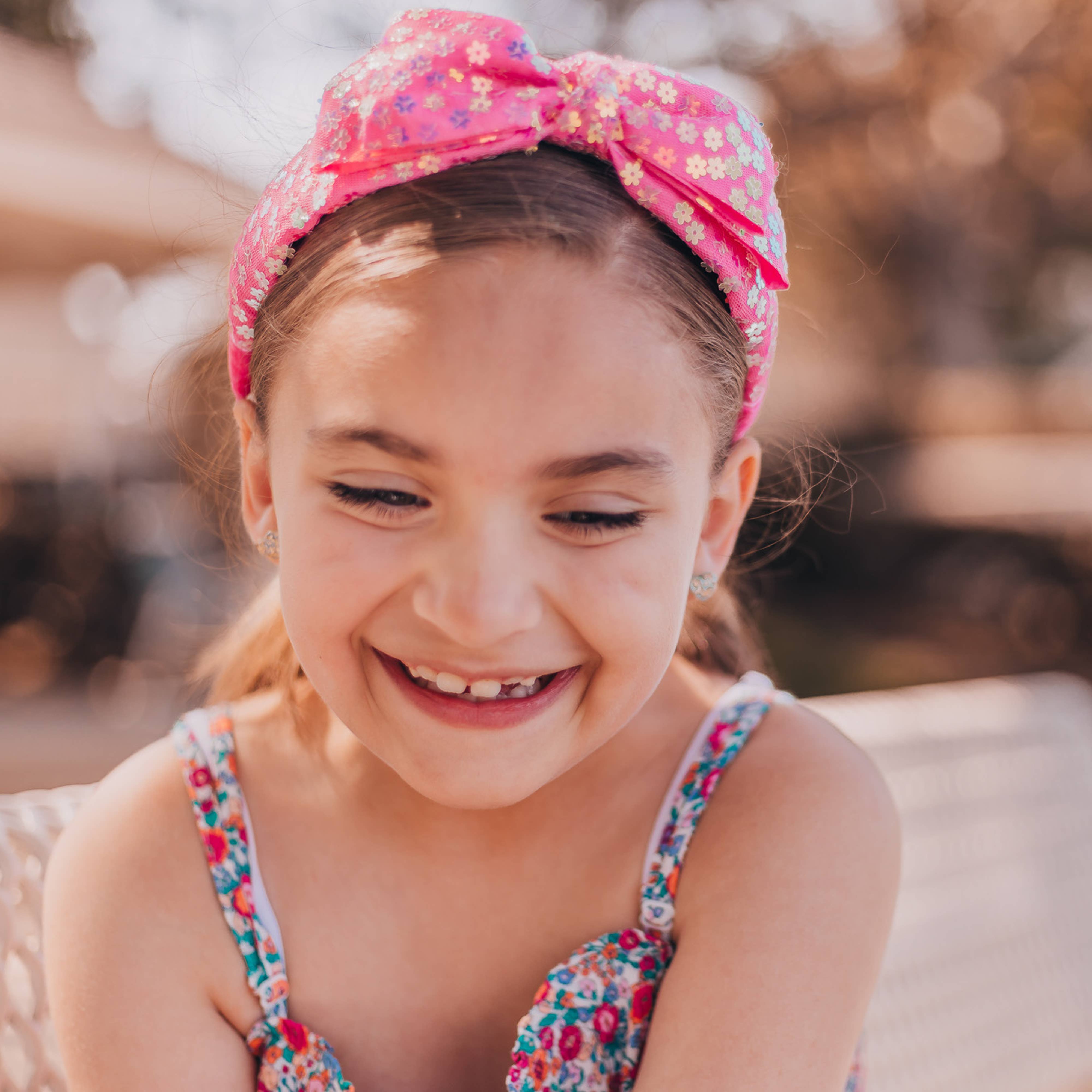 Frog Sac - Vente Serre-tête – enfant - Bandeau à gros nœud - Paillettes à double couche7