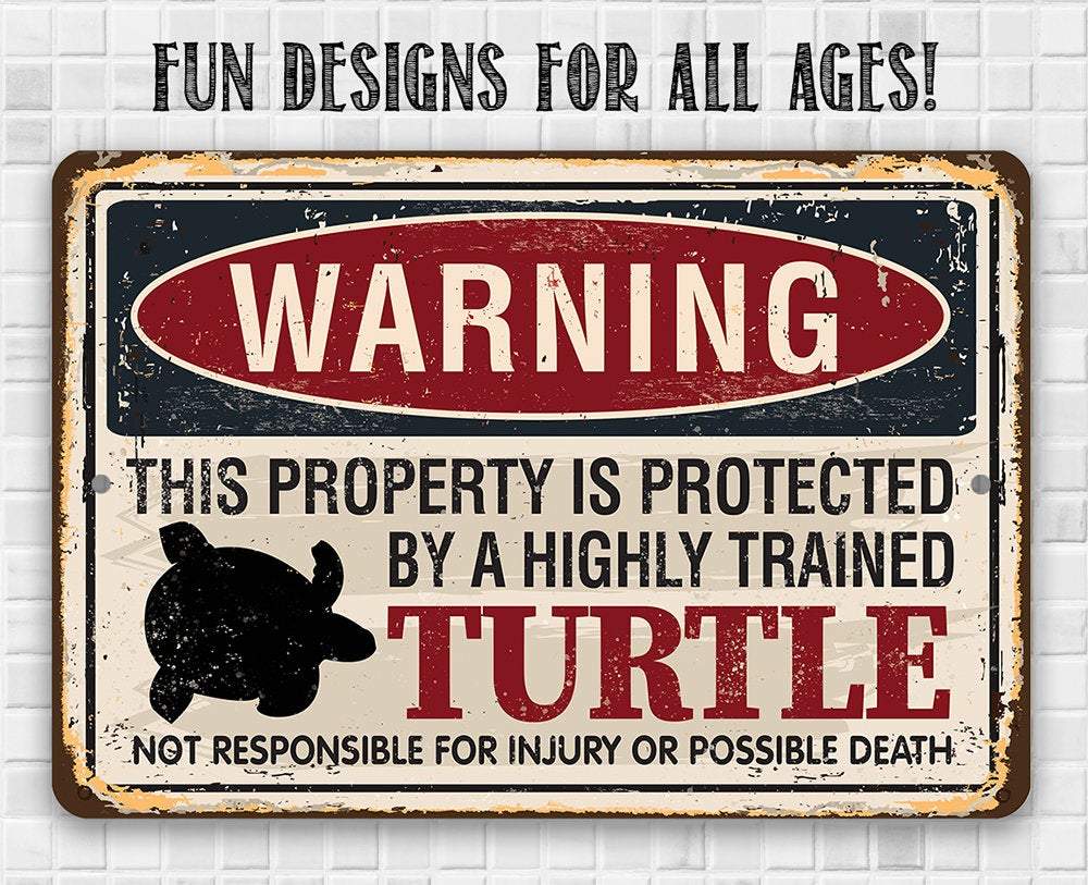 Lone Star Art Metal Signs - Wholesale Sign - Property Protected By Turtle - Metal Sign7