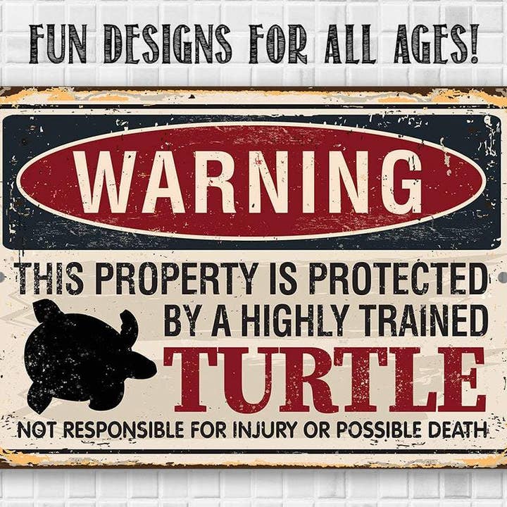 Lone Star Art Metal Signs - Wholesale Sign - Property Protected By Turtle - Metal Sign7