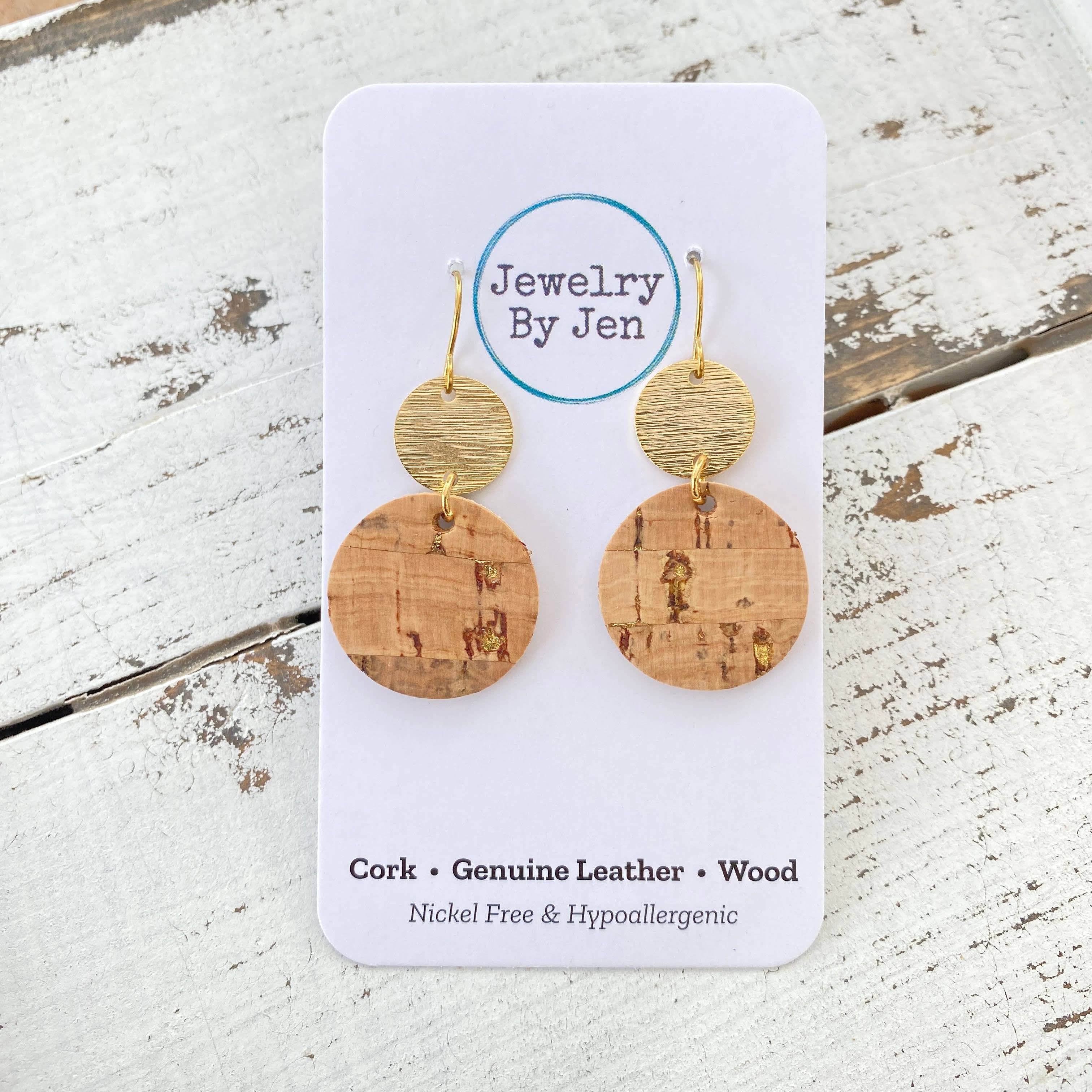 Jewelry By Jen - Wholesale Dangle Earrings - Cork w/Gold Accent  Earrings3