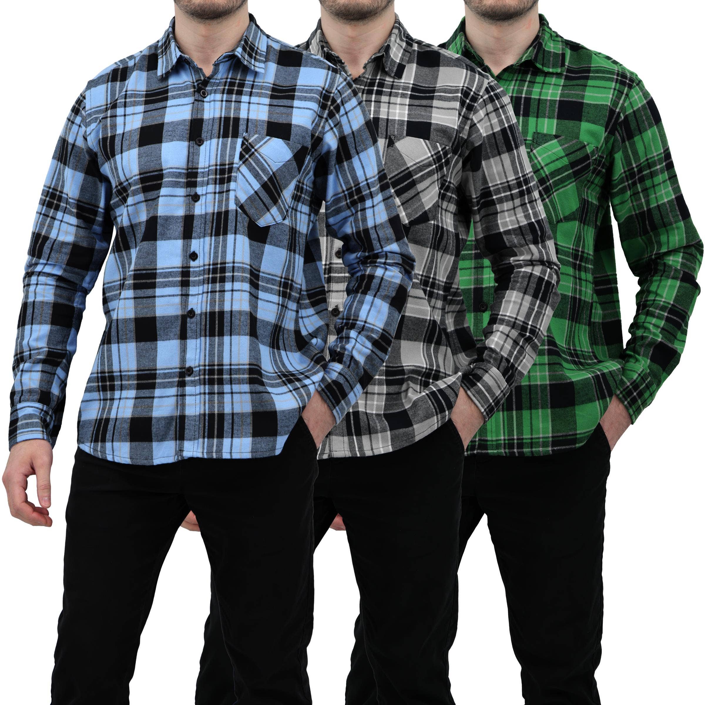 I-Wear Brands - Wholesale Button Down Shirt - Men's - Men's Long Sleeve Button Down Cotton Flannel Shirt0