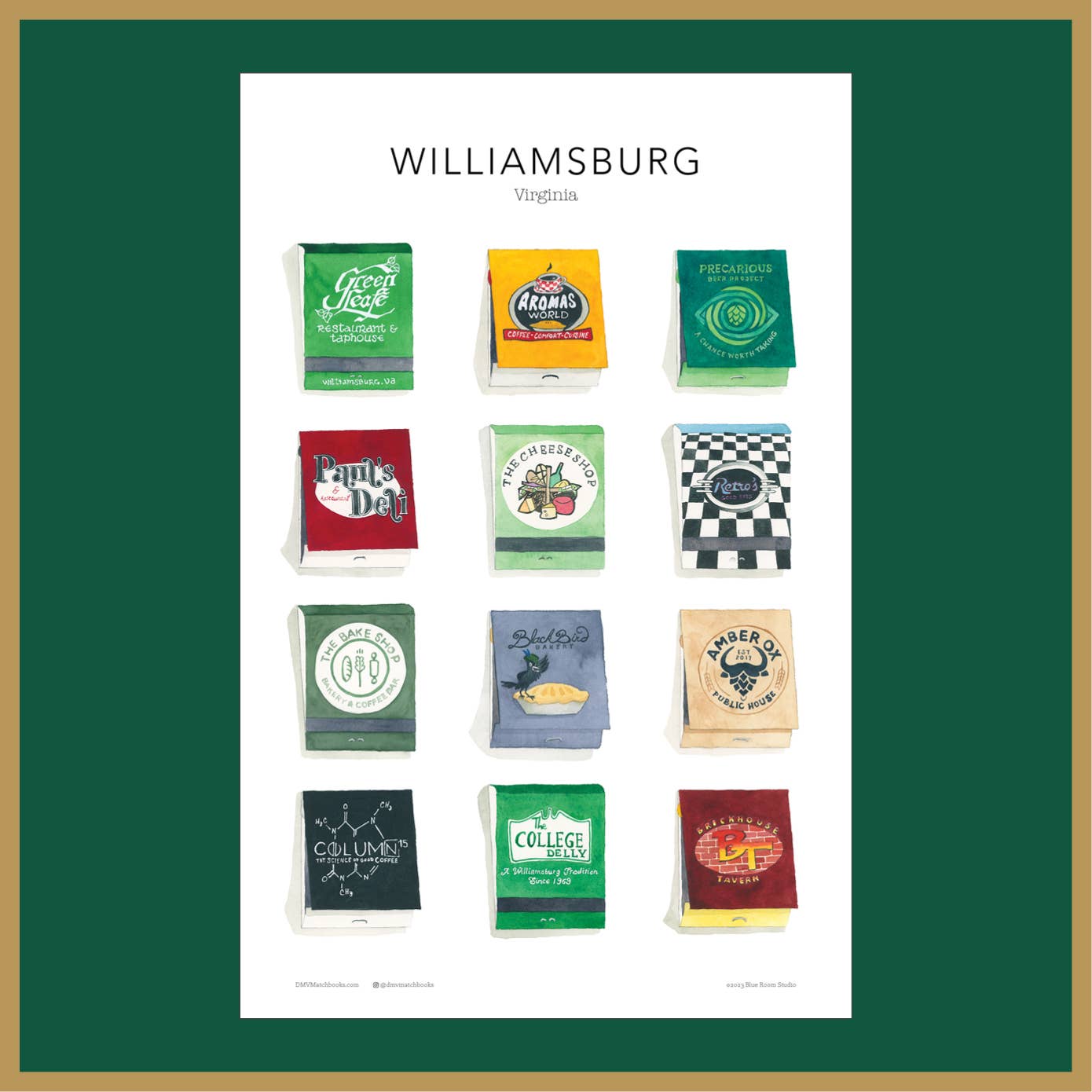 DMV Matchbooks - Wholesale Poster - Matchbook Poster: Williamsburg Virginia2