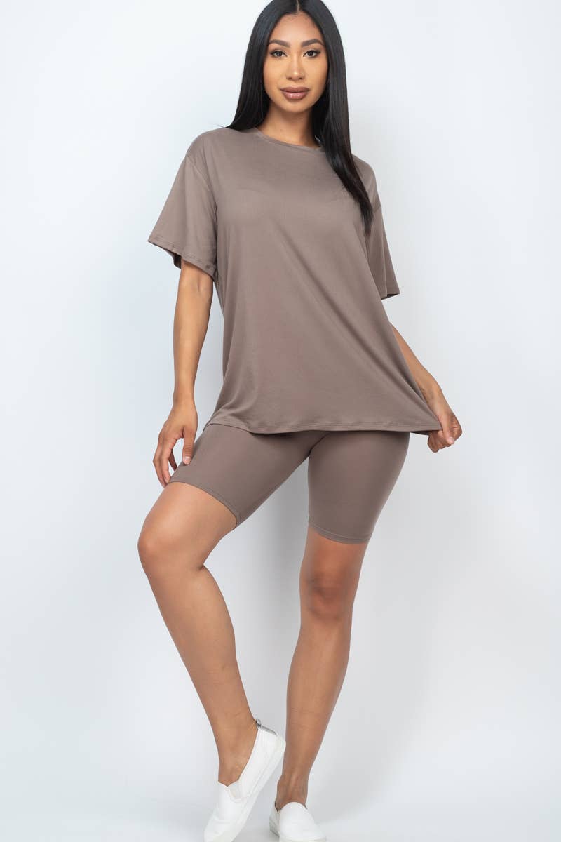 CAPELLA APPAREL - Wholesale Activewear Set - Women's - Loose Fit Top & Bike Shorts Set33