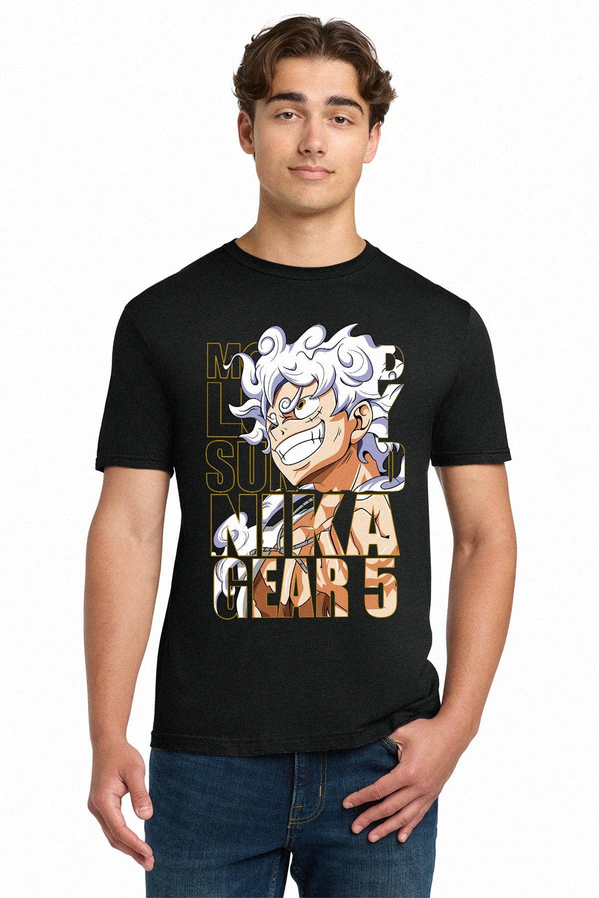 Fundom - Venta al por mayor Camiseta estampada - Unisex - Camiseta Unisex para Adultos de One Piece Gear 5 Luffy Nika1