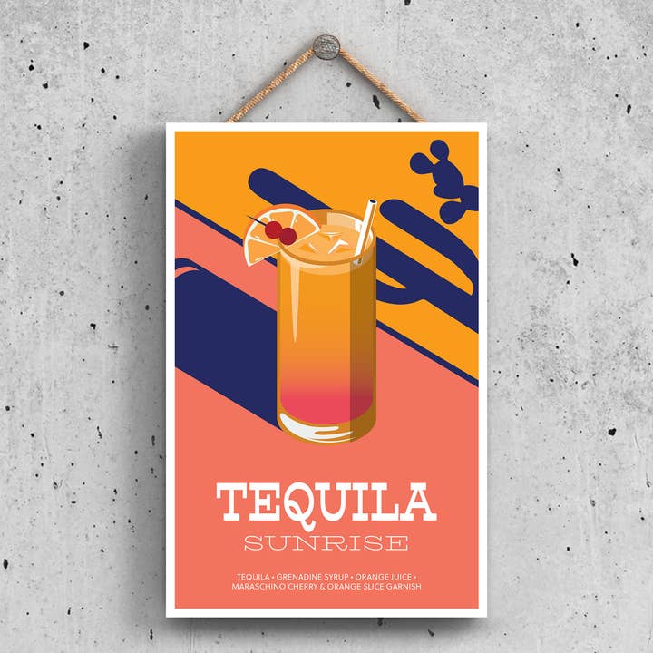 Vivid Squid Wholesale - Wholesale Sign - P1637 - Tequila Sunrise In Cocktail Glass Modern Style Alcoh