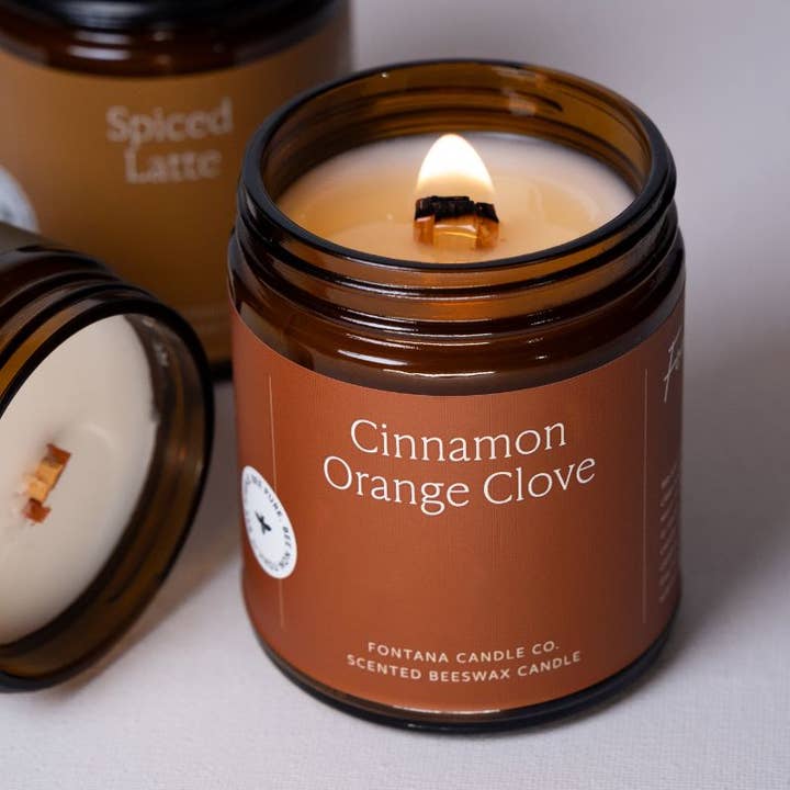 Fontana Candle Co. - Wholesale Jar/Filled Candle - Cinnamon Orange Clove Essential Oil Jar Candle: Non-Toxic