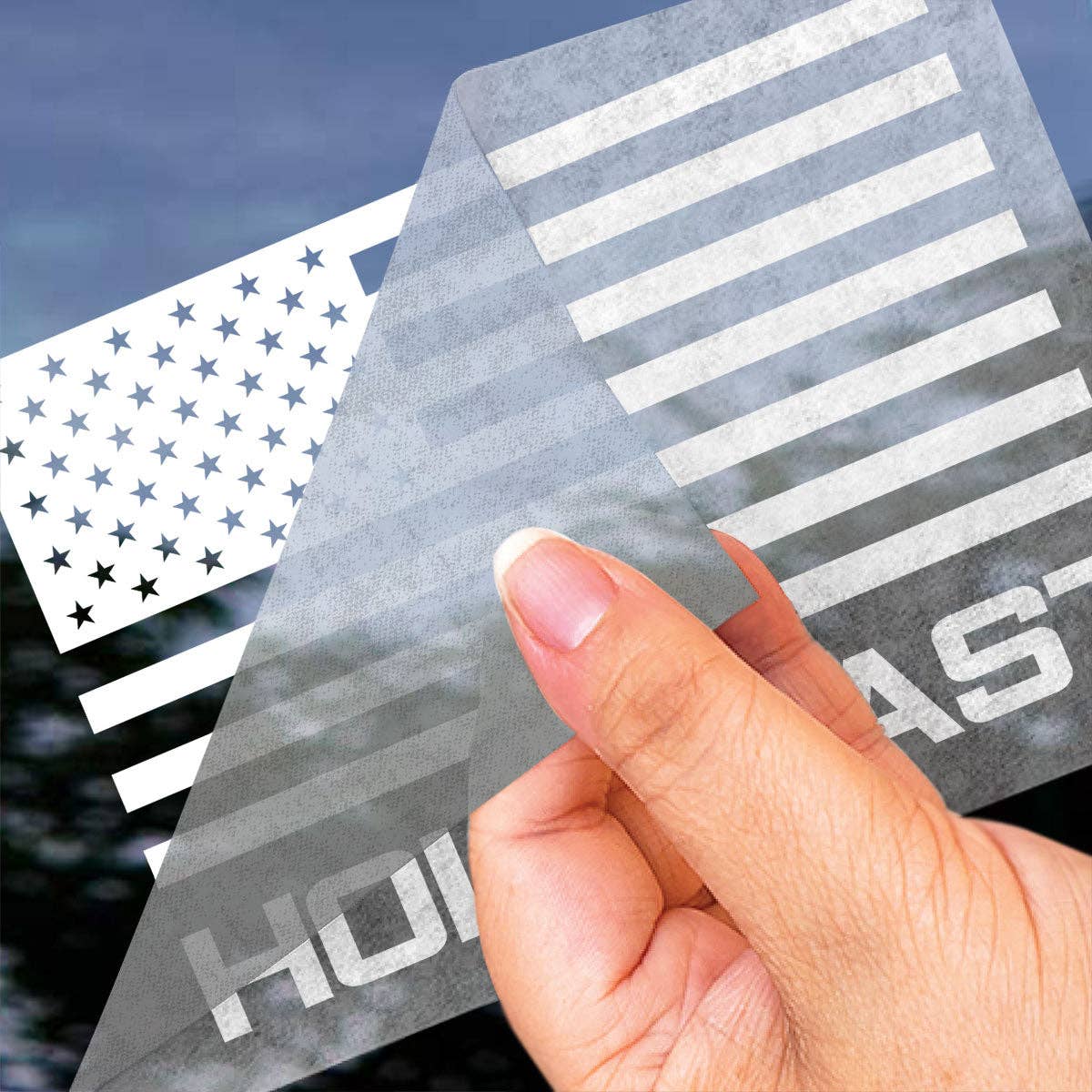 Kerusso - Vente Autocollant - Autocollant automatique en vinyle avec logo drapeau HOLD FAST2