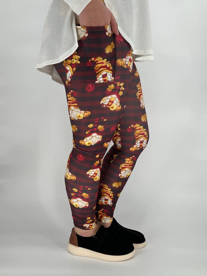 TL Clothing - Vendita all'ingrosso Leggings - Donna - Leggings a Quadri con Tasche Gnome