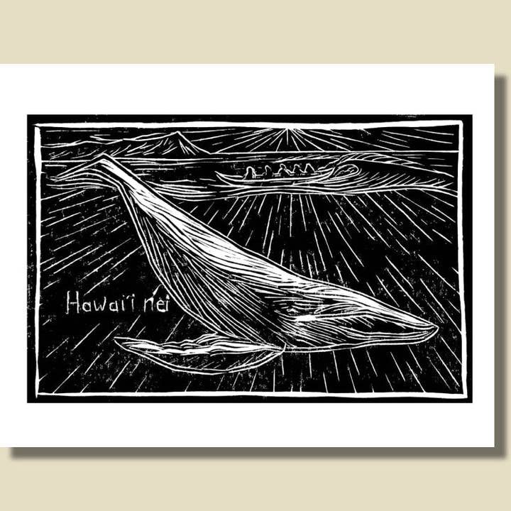 "Hawai'i Nei" Linocut Print - Art by Keale Comstock for wholesale by Revel Sun Hawai'i