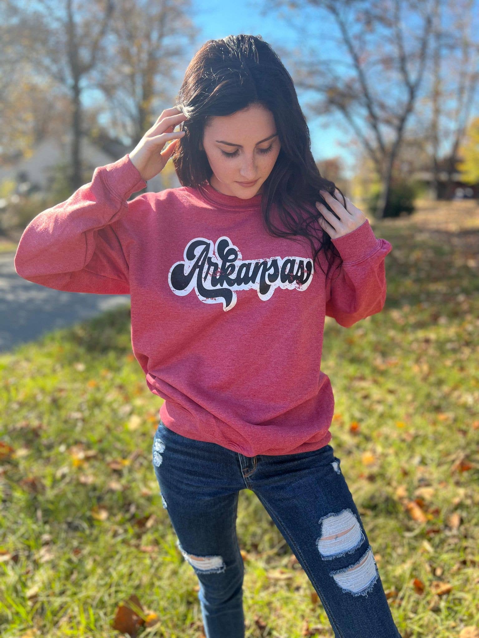 JAR Co - Wholesale Graphic Sweatshirt - Women's - Retro Arkansas Sweatshirt1