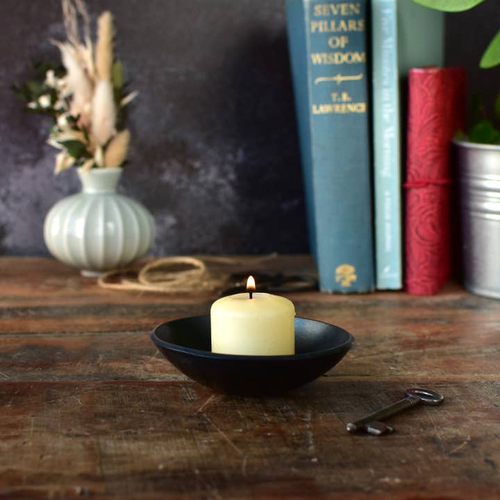 Coach House Forge – wholesale Candle holder – Pressed Iron Bowl Candleholder/Ring Bowl3