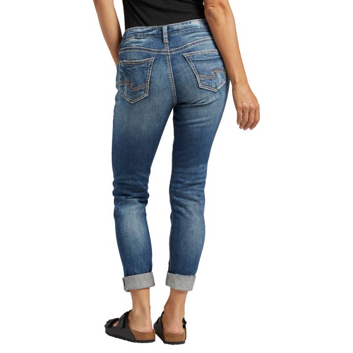Indigo Silver Jeans Co. Girlfriend Mid Rise Skinny Jeans SJL388 for wholesale on Faire