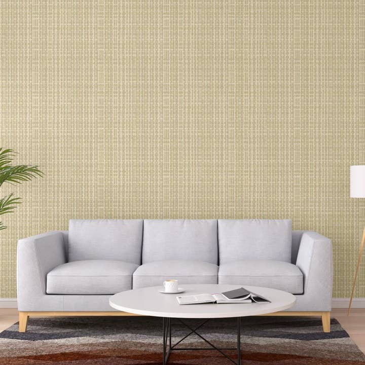 Walloro Luxury Embossed Wallpaper - Vendita all'ingrosso Carta da parati - Carta da parati 3D con paglia goffrata, motivo 3D a righe, vinile, non tessuta, non adesiva, grande rotolo di 178 piedi quadrati, decorazione astratta di lusso