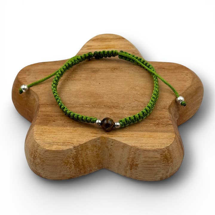 Bracelet tissé façon macramé HOMME - Green 02 pour la vente par MAISON KIZO