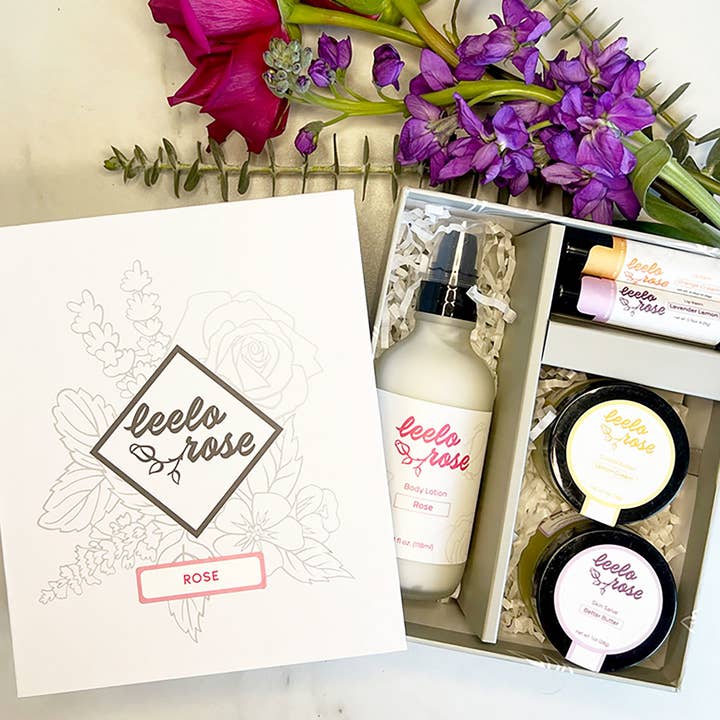 Leelo Rose - Wholesale Bath & Body Set - Rose Gift Box