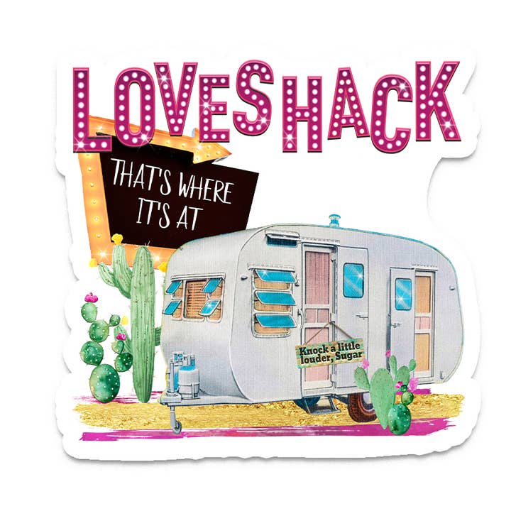 Loveshack Camper - Retro Vinyl Sticker Decals for wholesale by Wild Lucille x Decal Barn