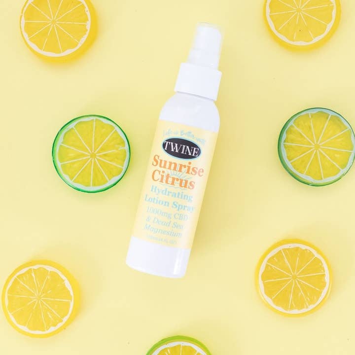 CBD Topical Body Lotion Spray with Magnesium-Citrus Sunrise for wholesale by Twine