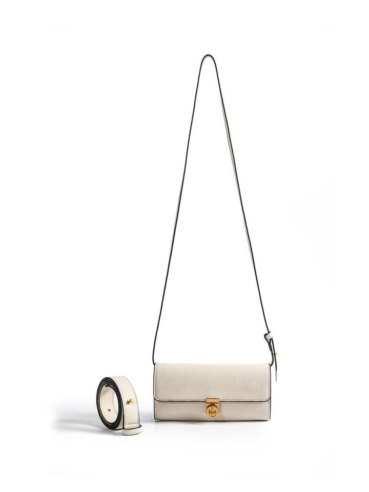 Astuccio a tracolla con cintura convertibile a 3 vie Aria, bianco per la vendita all'ingrosso da parte di Bob Ore Blue Collection