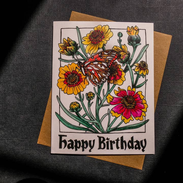 Mattea - Wholesale Birthday Card - Happy Birthday Flowers Card2