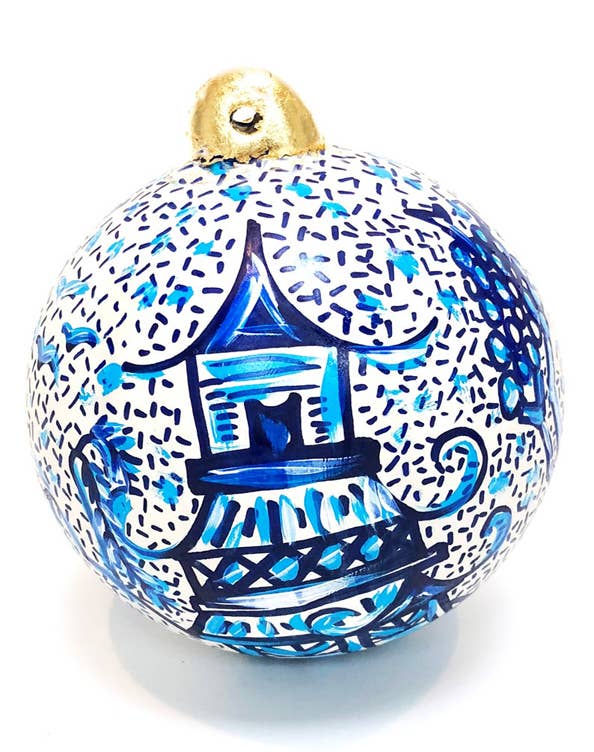 JOSIL Paperie & Gift - Wholesale Ornament - Hand-Painted Chinoiserie Christmas Ornament – Blue & White | JOSIL Paperie4