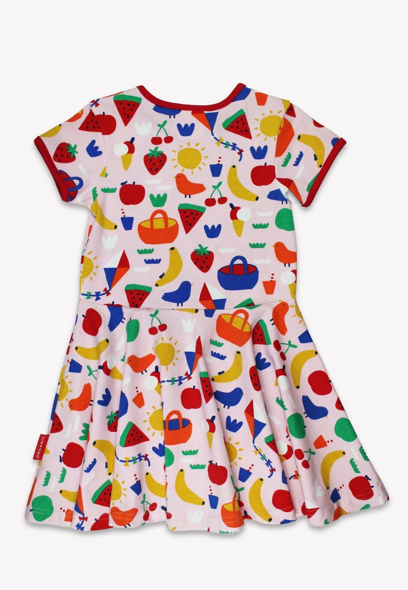 Toby Tiger GmbH - Vente Robe – enfant - Robe de skateur pour enfant en coton bio à manches courtes avec imprimé pique-nique3