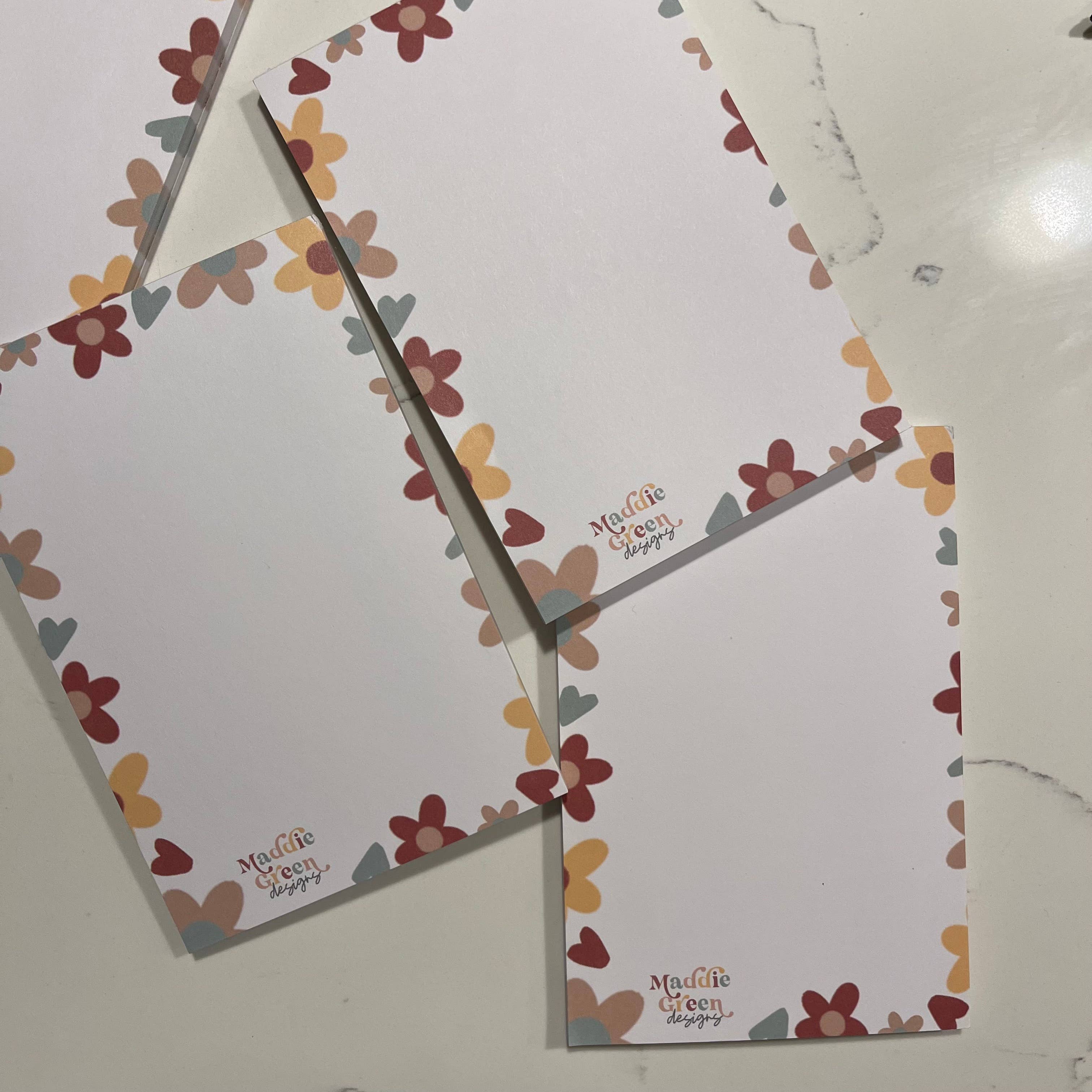 Maddie Green Designs - Wholesale Notepad - 4x6 Hearts and Floral Signature Notepads4