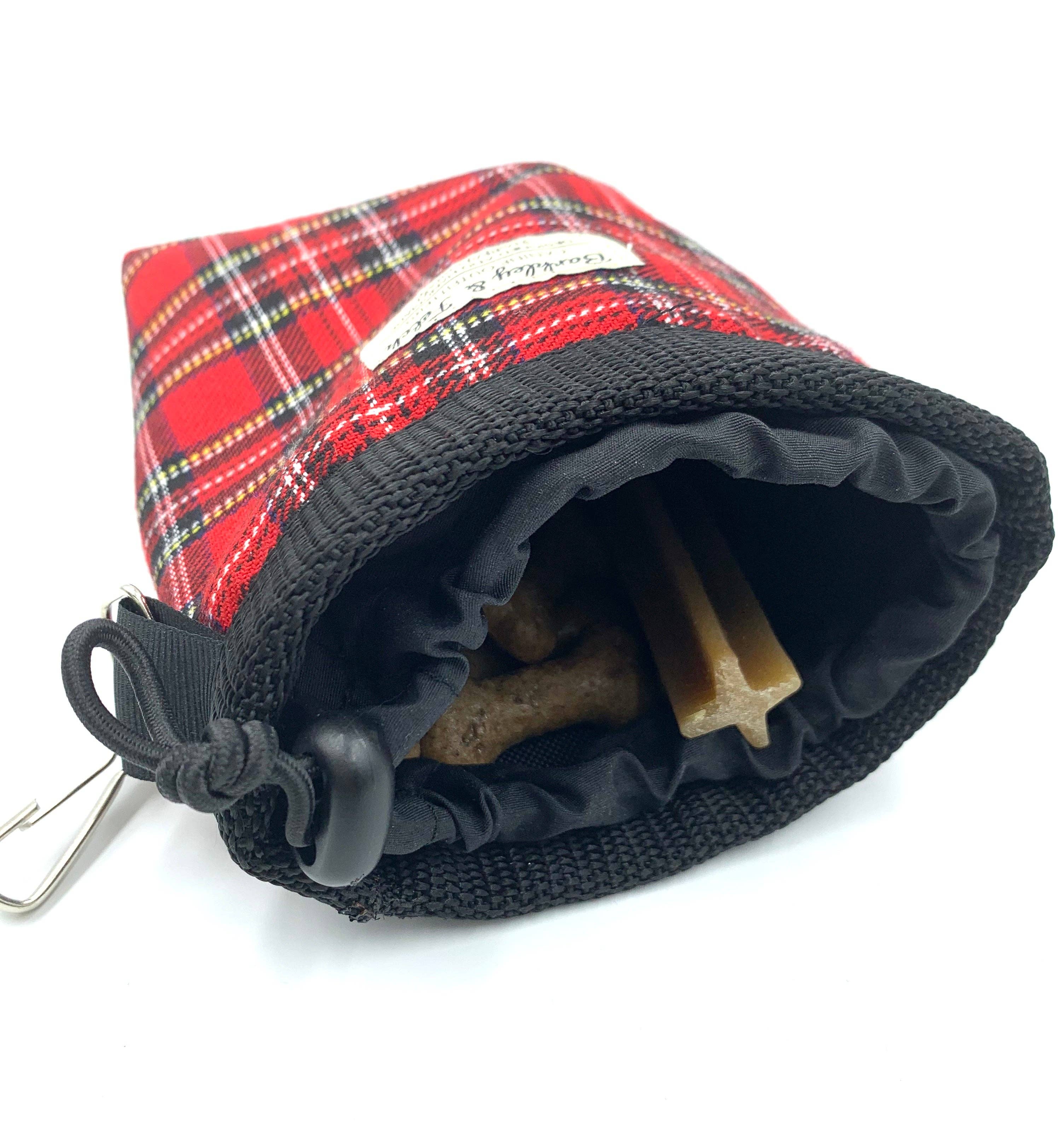 Barkley and Fetch – wholesale Pet treat bag – Dog – Red Tartan Treat Bag2
