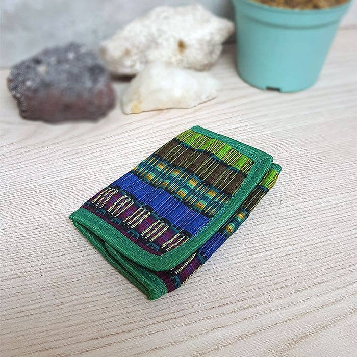 Pichincha - Wholesale Wallet - Women's - Woven Striped Guatemalan Velcro Trifold Wallet10
