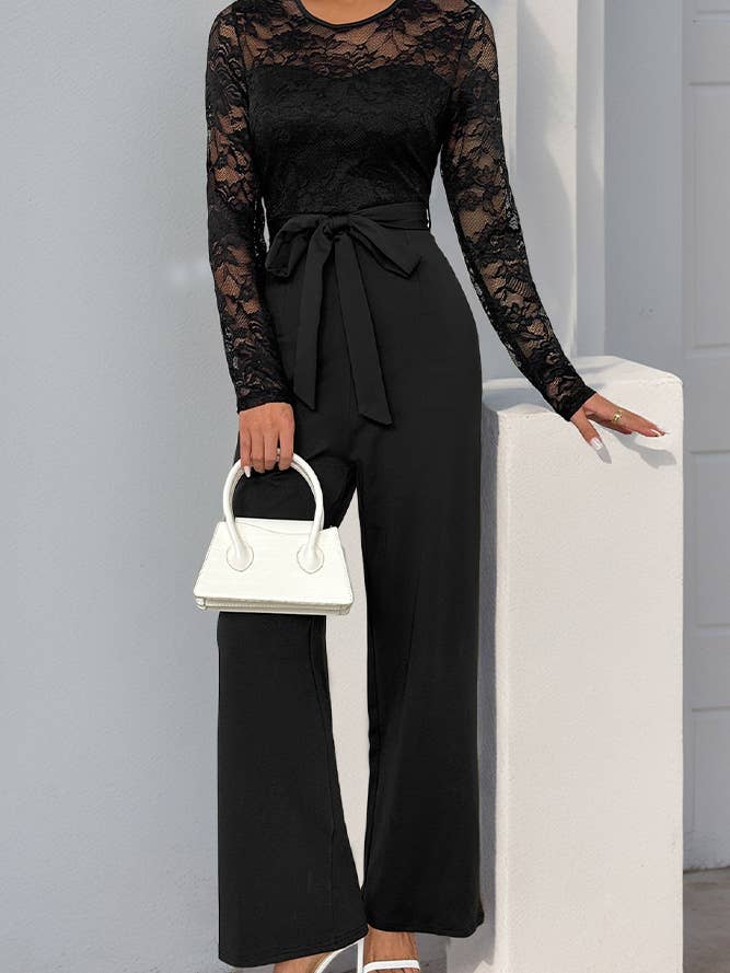Black Lace One Piece Jumpsuit BFZY1226 for wholesale on Faire1