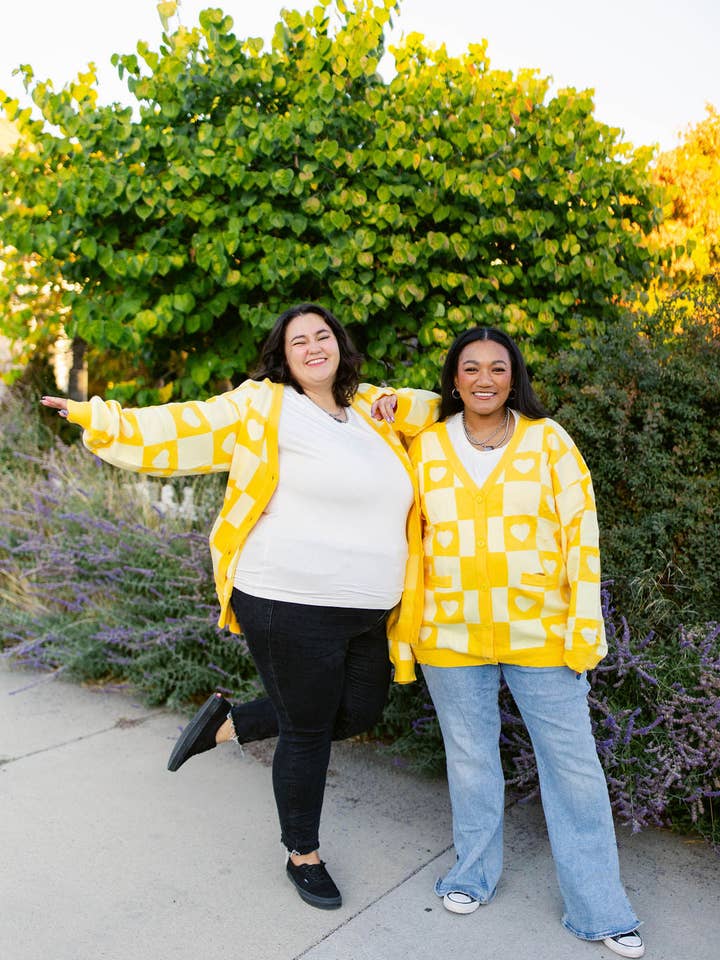 Taby Originals - Wholesale Cardigan - Women's - TABY ORIGINAL: Radical Self Love Cardigan In YELLOW*** Sizes XS-5X!***18