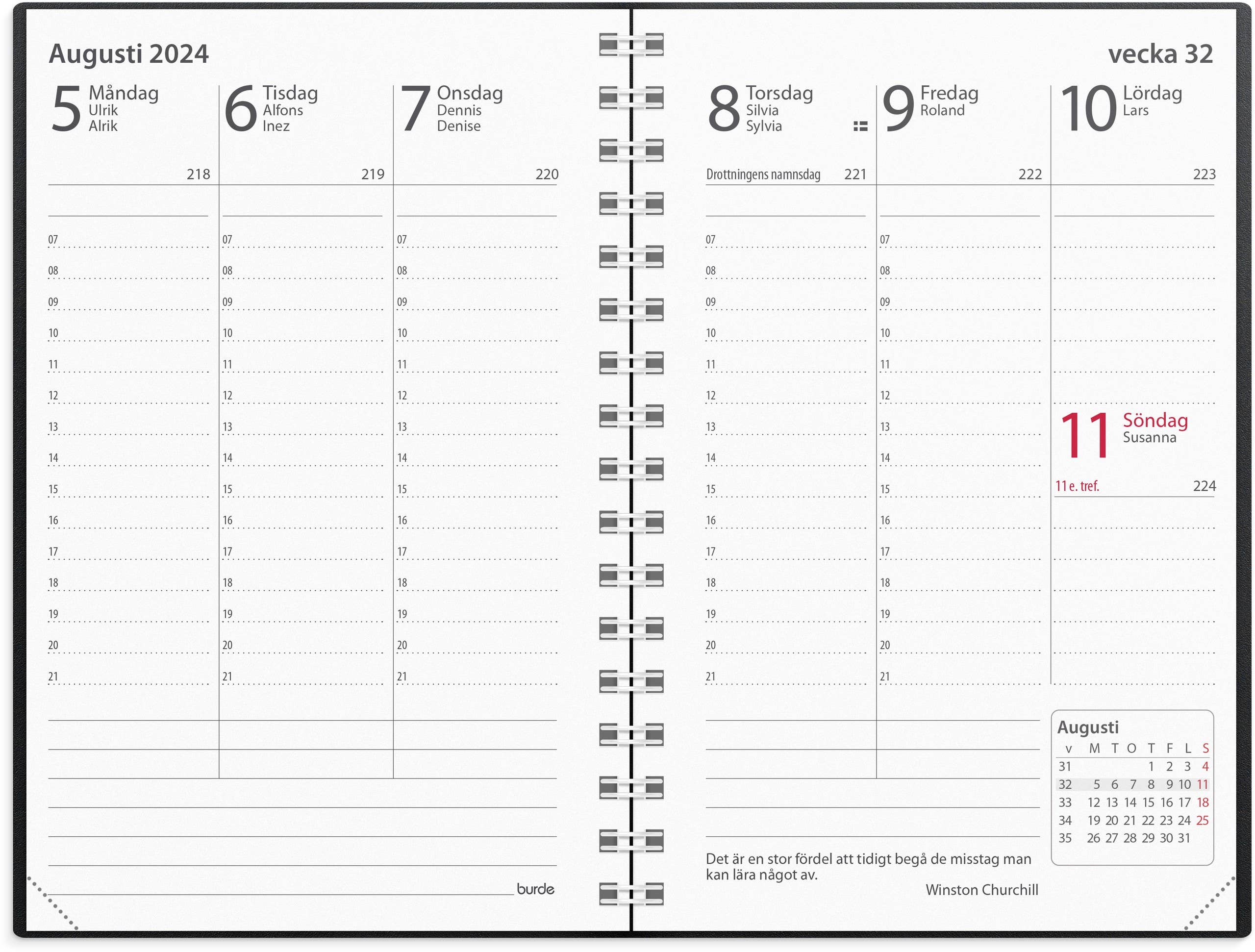 Burde Publishing AB - Wholesale Calendar - Calendar 2024 Prestige black plastic1