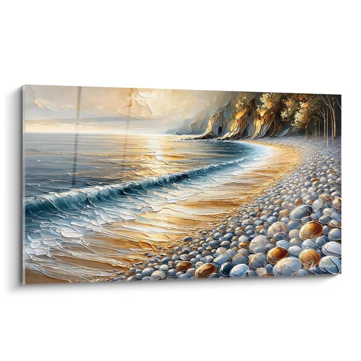 Tableau Galets Sous le Soleil - Édition Plage Paysage pour la vente par Walensky