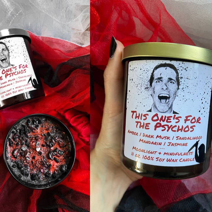 Moonlight & Mindfulness - Wholesale Jar/Filled Candle - Horror Movie Crystal Candles, 100% Soy Wax, Spooky Decor13