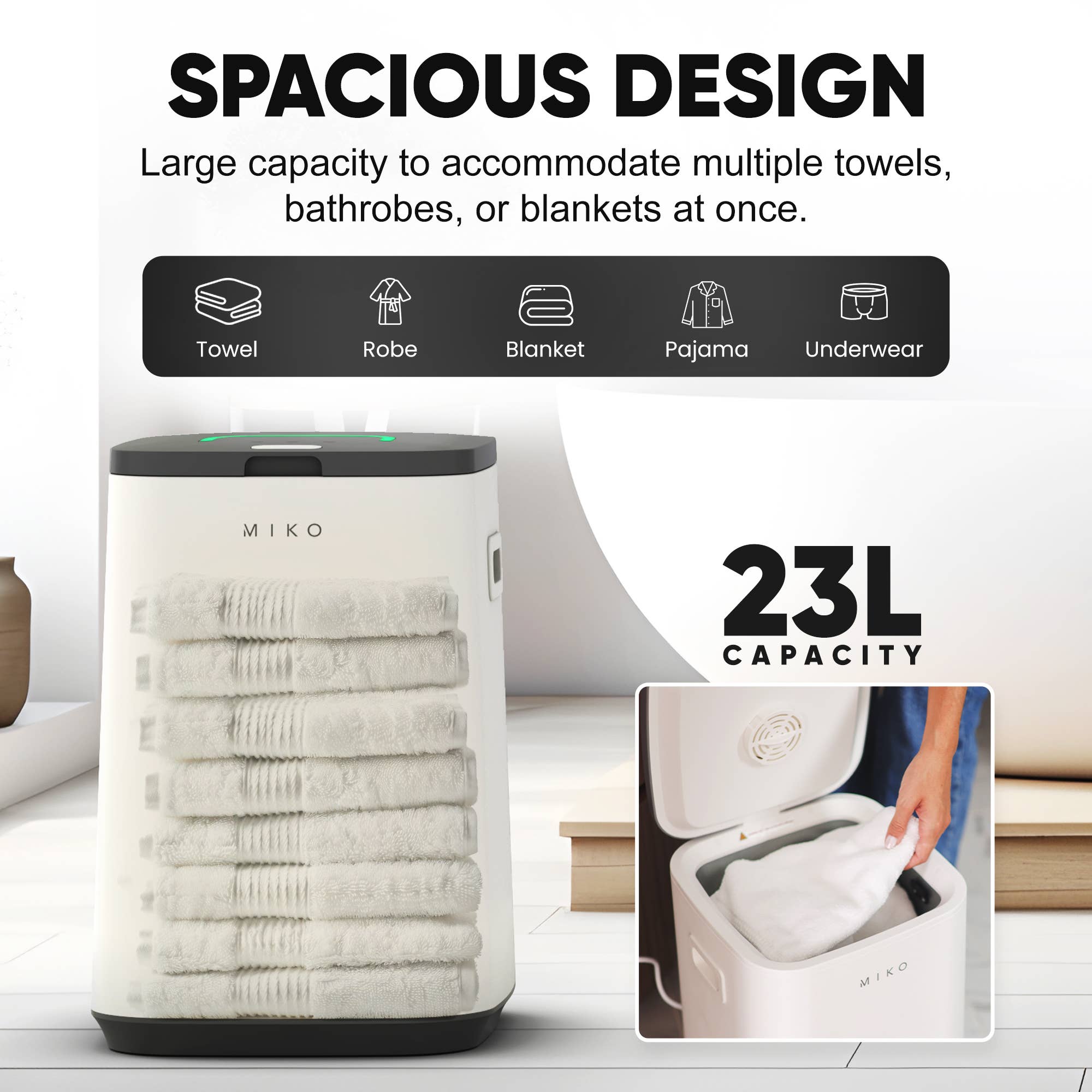 Miko - Wholesale Bathroom Accessory Set - Miko Towel Warmer with Aromatherapy, Nest1