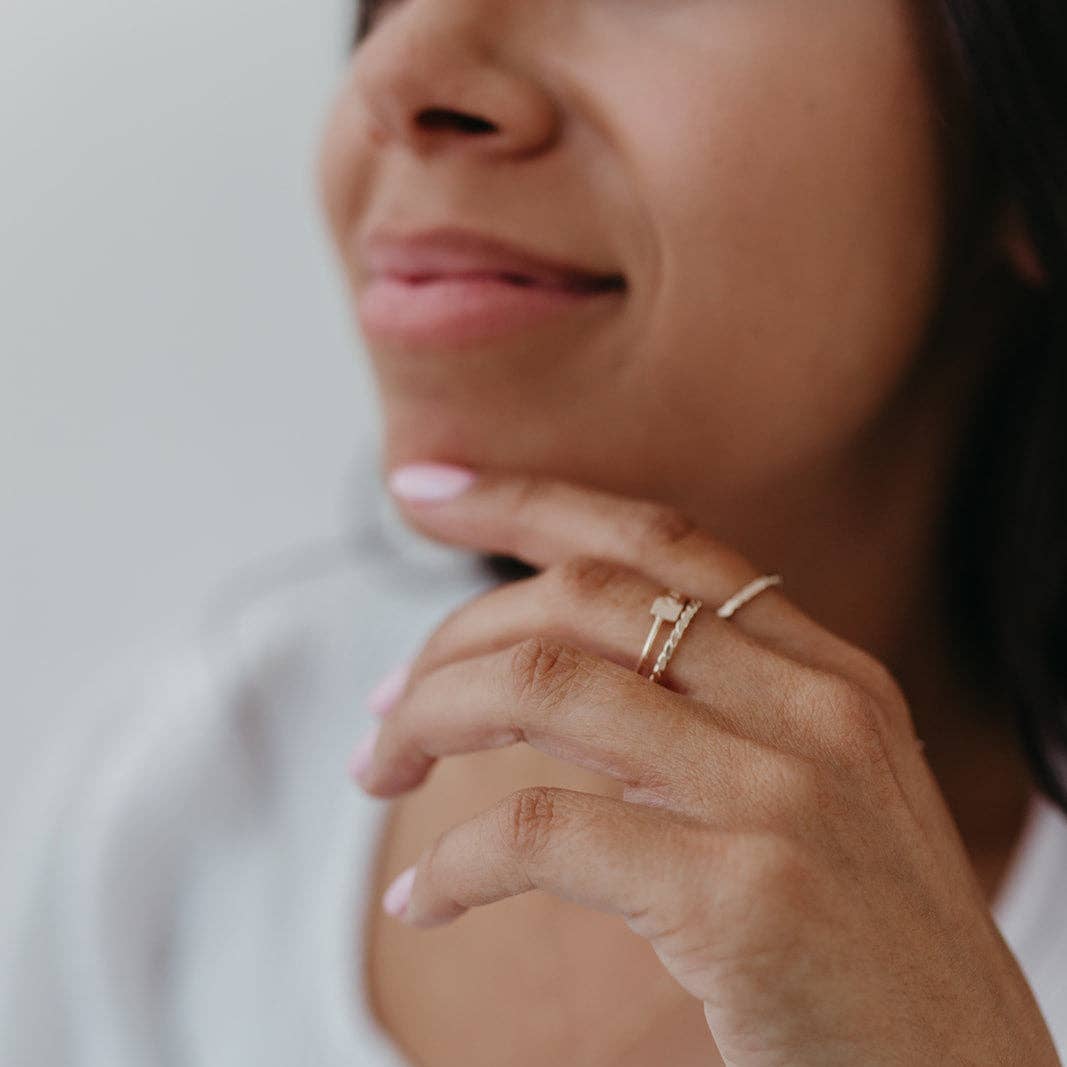 Barberry & Lace Handmade Jewelry - Wholesale Band/Stacked Ring - Baguette Twisted Stacking Ring6