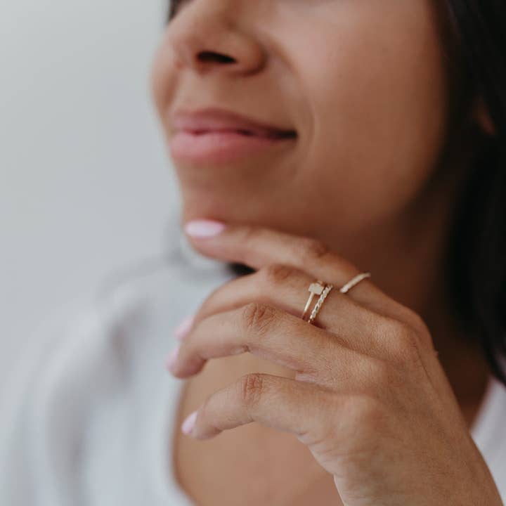 Barberry & Lace Handmade Jewelry - Wholesale Band/Stacked Ring - Baguette Twisted Stacking Ring6