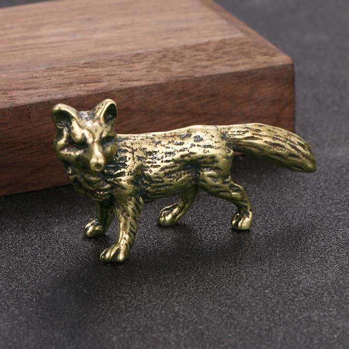 Brass Cute Fox Animal Pet Ornaments for wholesale by Gemcohub