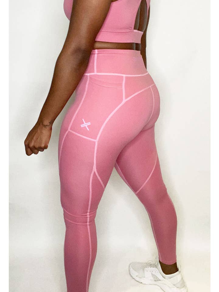 Two Three Active – wholesale Athletic/lounge leggings – Women's – ENERGY High Waisted Leggings - Pink