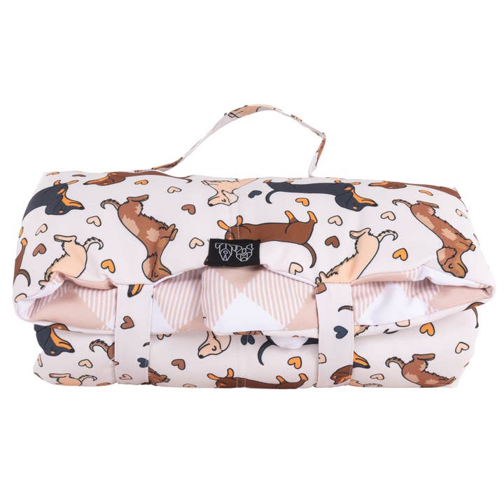 PET-MATTA PÅ FARTEN: Dashie Lovers/Latte Gingham för wholesale av Big and Little Dogs