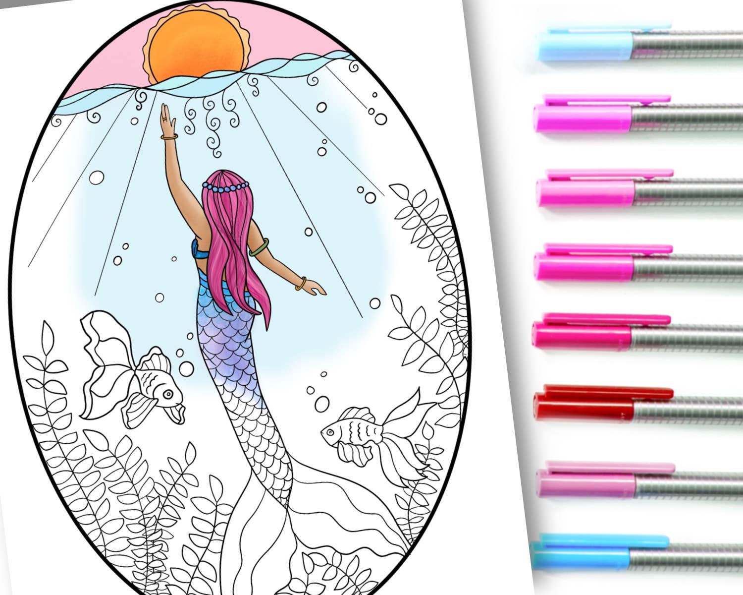 The Swimming Owl - Wholesale Coloring & Activity Book - Adult - Magical Merfolk Coloring Book For Adults + Teens 2