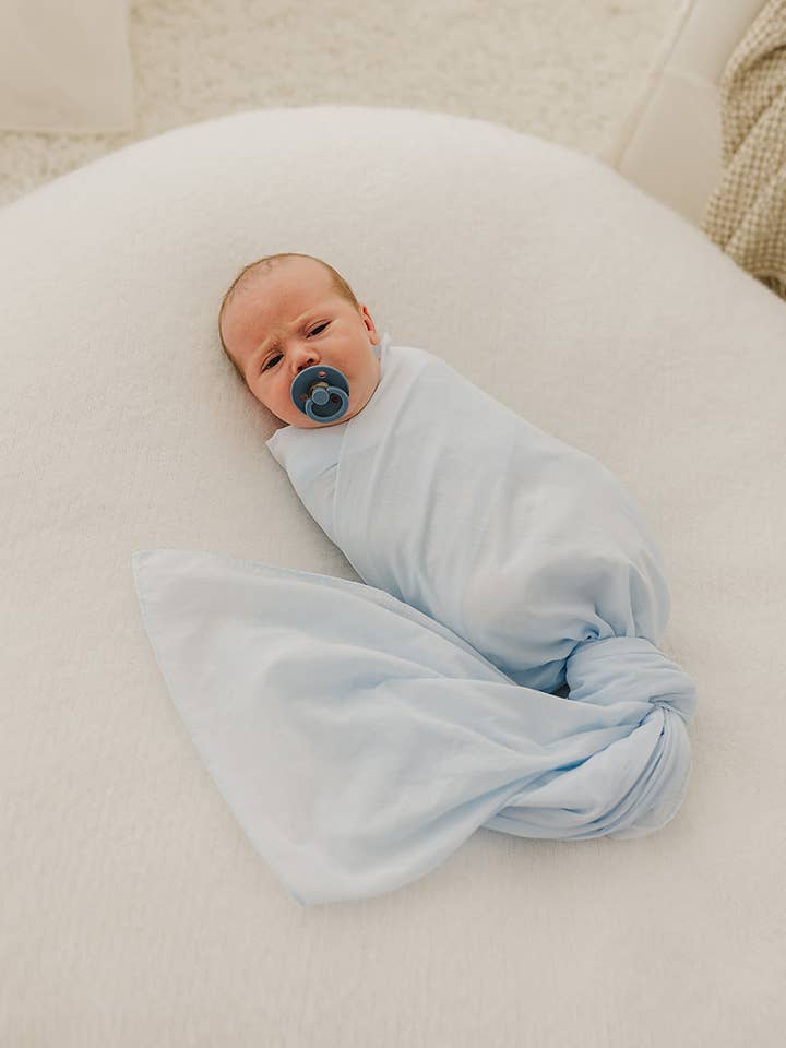Emotion & Kids - Wholesale Swaddle – Baby - Pale Blue Muslin Swaddle 0
