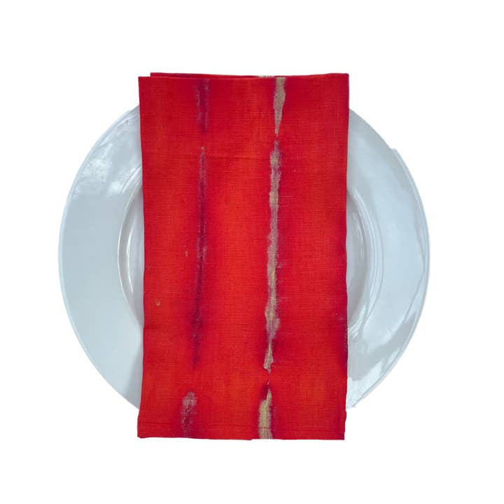 Tulusa - Wholesale Dinner & Cloth Napkin - *HIGH BROW HIPPIE - SET OF 4 LINEN SHIBORI NAPKINS