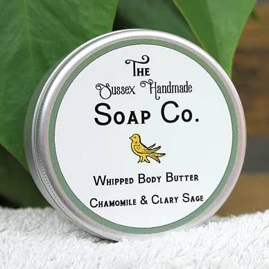 Natural Whipped Body Butter Chamomile & Clary Sage Palm Free for wholesale by The Sussex Handmade Soap Company