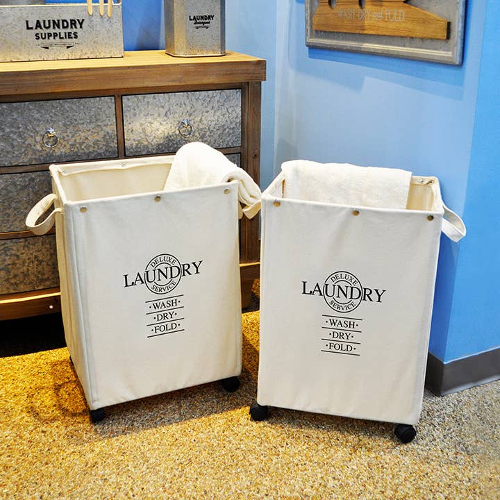 DesignStyles Home - Wholesale Laundry Hamper - Set Of 2 Hampers on Wheels