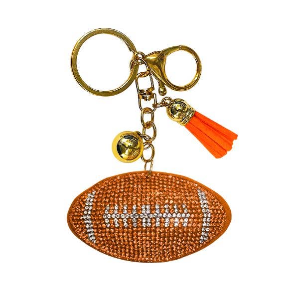 Queens Designs - Wholesale Keychain - Women's - Football Crystal Bling Keychains1