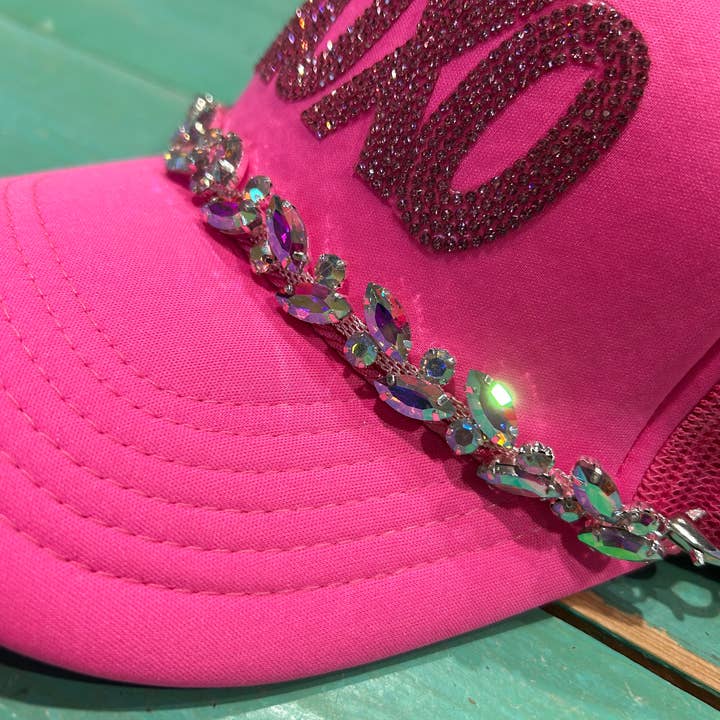 Vibes Hat Company - Wholesale Hat Accessory - Women's - Jumbo AB Rhinestone Trucker Chain | Hat Jewelry | Sparkle |4