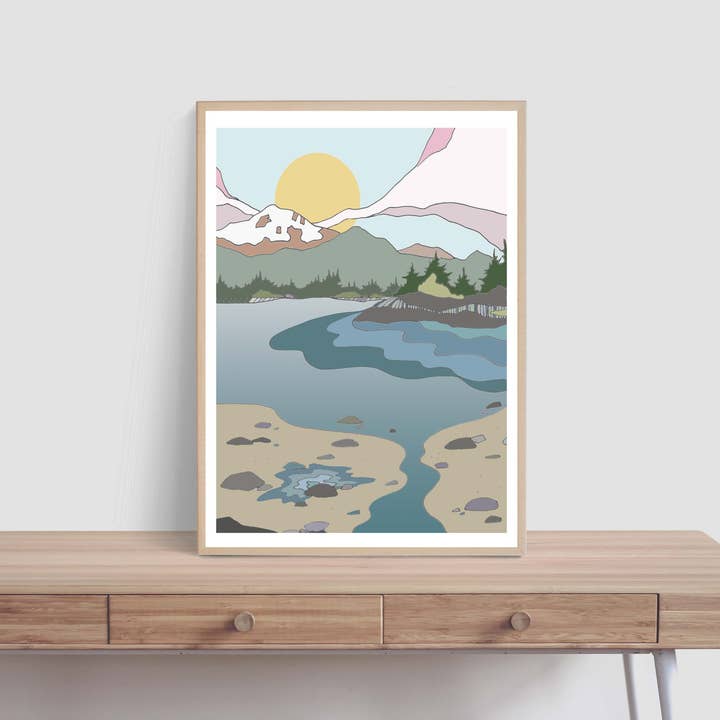 Tidepools | Vertical Coastal Art Print for wholesale by Curate Paper Co.