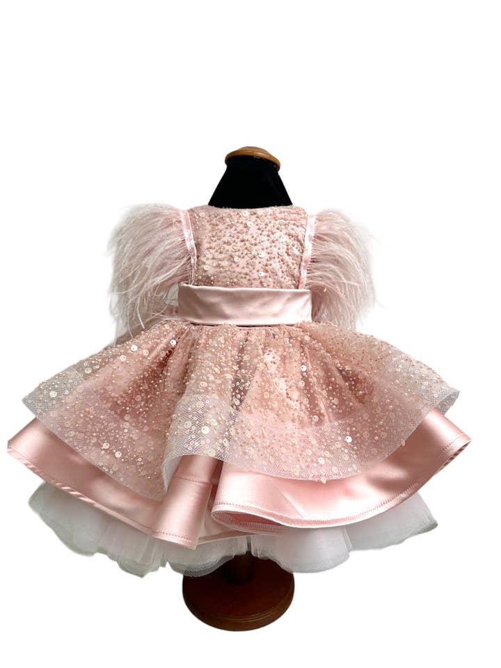 Beaded And Sequined Tulle Dress for wholesale by La Boutique dei Bambini